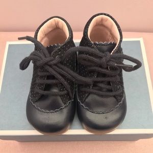 NWT Jacadi navy blue walker shoes size 18